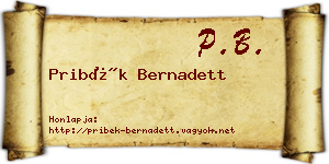 Pribék Bernadett névjegykártya